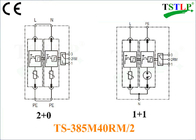 Amortiguador de onda del voltaje la monofásico 80kA Tvss con el voltaje múltiple disponible